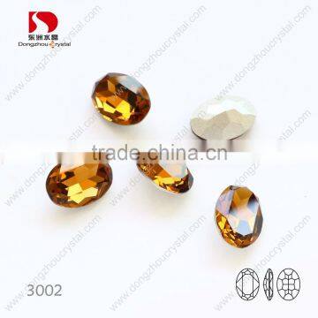 QUALITY topaz oval crystal material fancy foiled back stone wholesale