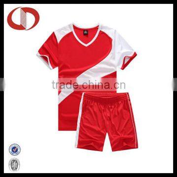 Latest design breathable V neck soccer uniform cheap