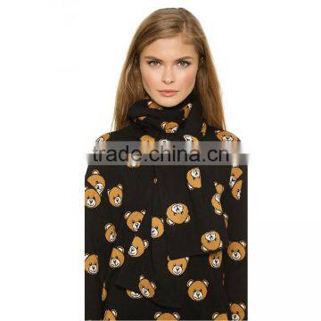 HAODUOYI Women Winter Teddy Bear Pattern Knit Warm Scarf for Wholesale photo-5