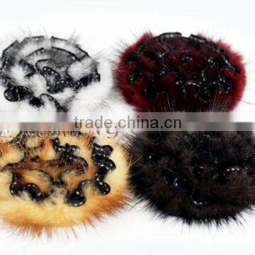 CX-A-45 Real Mink Fur Flower Coat Fashion Brooch Pin