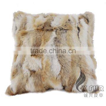 CX-D-17A Super Quality Winter Genuine Tibetan Sheep Rabbit Fur Decorative Pillow Case photo-5