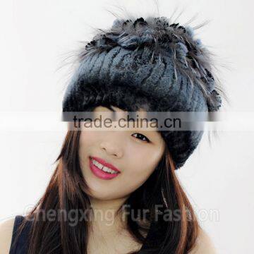 CX-C-135A Women Rex Rabbit Fur Russian Style Winter Cap