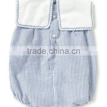 Wholesale Newborn Baby Clothes for Baby Girl Boutique Seersucker Bubble Outfit Baby Ruffle Romper photo-2