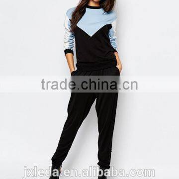 Ladies designer colour block crew neck sweatshirt