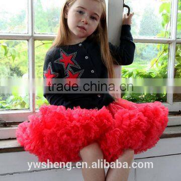 High quality baby girls fluffy chiffon pettiskirts kids tutu skirts children short pettiskirts