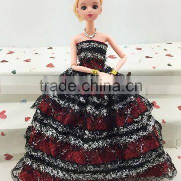 2016 Best Selling Beautiful Handmade Long Doll Clothing Barbie Doll Girl Dress photo-5