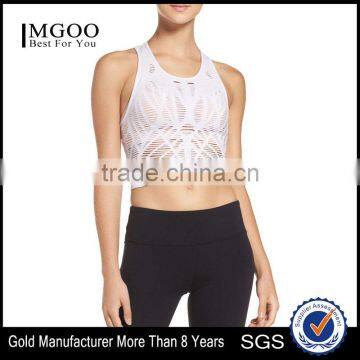 MGOO Hot Sale Sexy Ladies Slim Fit Crop Top Breathable Womens Sport Racer Back Tank Top