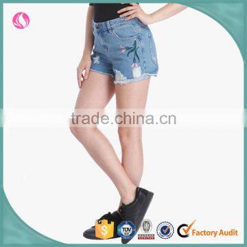 Custom Wholesale Woman Denim Distressed Jeans Shorts Women 2016 photo-3
