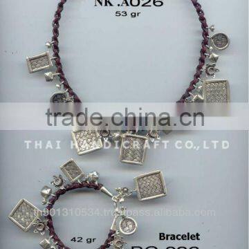 Thai Karen Silver Bracelet & Necklace Jewelry 925 Sterling Silver