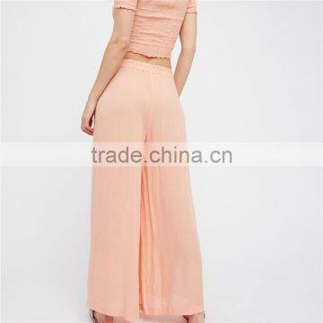 Fancy Wide Trousers Solide Color Dress Pants for Women Panama Sets photo-3