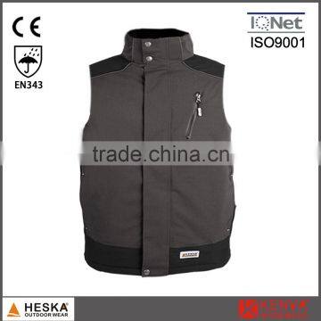 High Quality EN343 Waterproof Cheap OEM Breathable Sleeveless Mens Softshell Vest photo-2