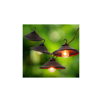 Garden Decor Light-Decorative Beaded Copper Wire Ball string light 10ctDecorative G40 Bronze Cafe Light 8ct