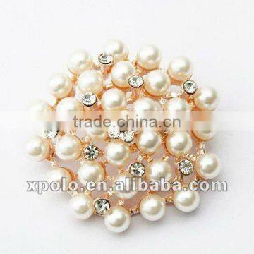 Korean Elegant Women Hollow Pearl Flower Brooches