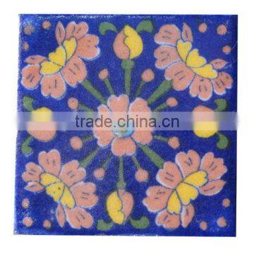 Decorativ Handmade Indian Tiles, Blue Pottery Tiles