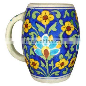 Indian Vintage Blue Pottery Coffee Beer Mugs Online