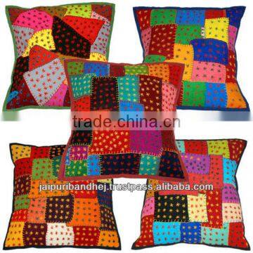 Designer Patch & Thread Work Cushion Covers Decorative Pillow Covers