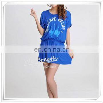 Ladies' Eco Yarn Dye Bamboo Fabric Cover-up Sleepwear Designed Printing photo-6