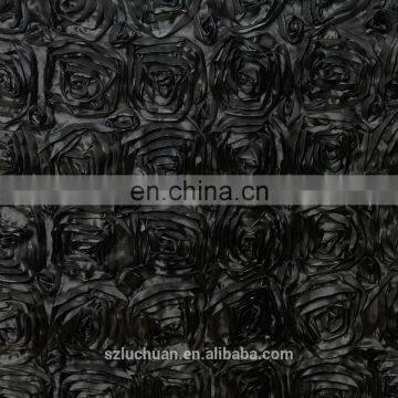 Most New Design Black Satin Rosette Wedding Table Skirt photo-2