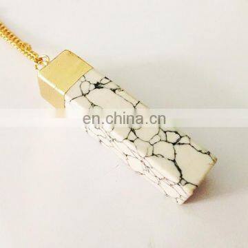 New Arrival Geometrical Shaped Howlite Pendant Necklace photo-6