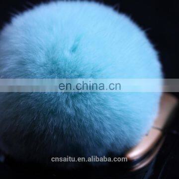 Rex rabbit fur pompoms for keychain fur bag charm