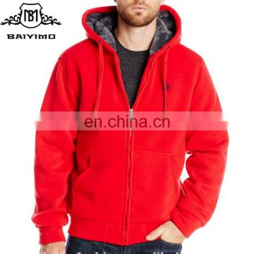 2017 BAIYIMO Bulk Men's Fleece Blank Custom Zip Up Over Sized Hoodies