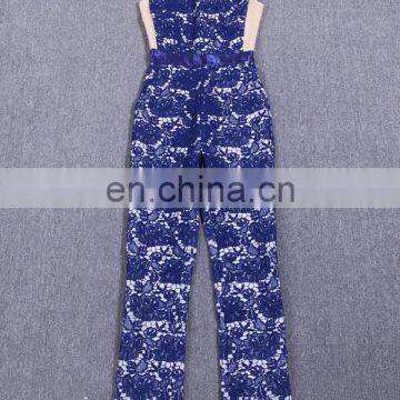 New Lace Mesh Blue Women Jumpsuit Casual Jumpsuit Wholesale photo-4