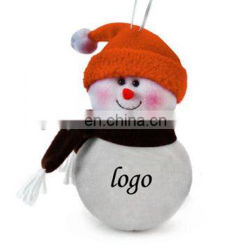 Accept your own logo with hat and scarf snowman Christmas decoration