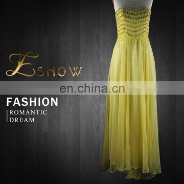 2016 Chaozhou Wholesale Graceful Backless Beaded Lace up Evening Dress for Lady