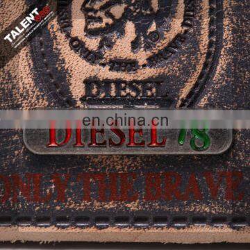 Custom Private Brand Name Logo Metal and Leather Label for Bag photo-6