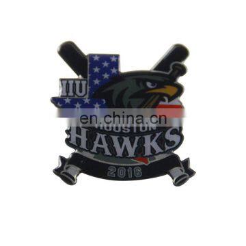 high quality cheap custom metal printed badge baseball pin