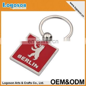 Custom keychain manufacture Logoson logo metal suqare keychain