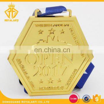 Factory Price Shiny Gold Die Casting Metal Medal for New Annual