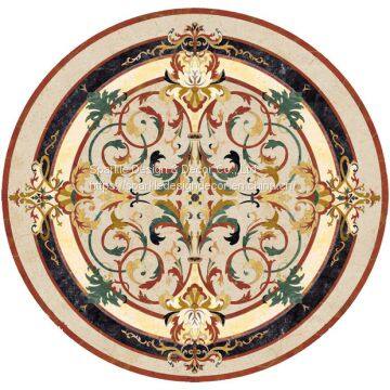 Manufacture custom made hotel lobby flooring design natural marble waterjet medallion tiles