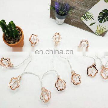 Holiday Decoration Christmas Led Light Metal Flower Shaped String Lights Golden Fairy Lights For Party Bedroom photo-7