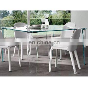 Patterned glass living room furniture centre glass table