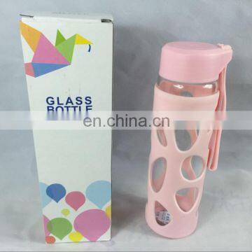 BPA Free Sport Water Bottle Glass Bottle With Silicone Sleeve photo-2