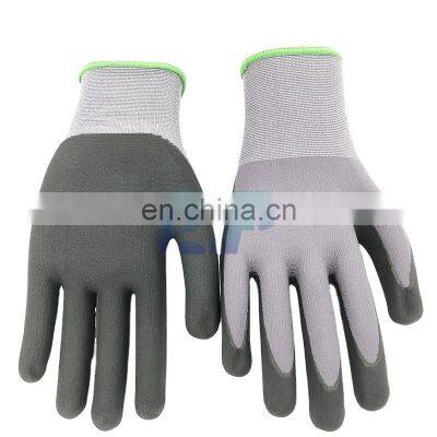 Top Quality 15G Nylon + Spandex Liner Micro-Foam Nitrile Grip Gloves