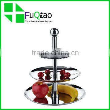 Tableware Dinnerware food grade two tiers stainless steel vegetable fruit display cake stand