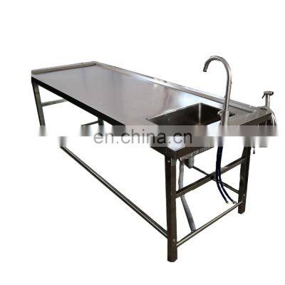 High quality Stainless Steel 304 Mortuary Table with body washing