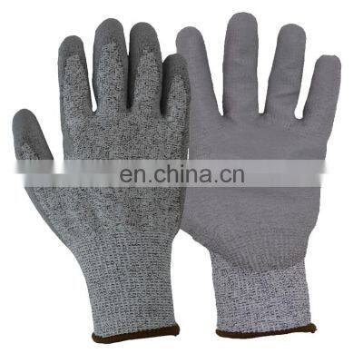 HANDLANDY Widely Used Work gloves PU Dipped Gloves,ANSI cut level 5 work gloves