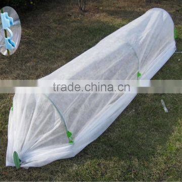 Garden plastic tunnel greenhouse with fleece cover