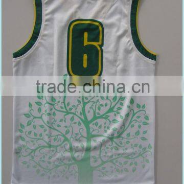 full sublimation customized latest desidn men's blank basketball singlet with number, white