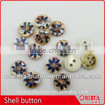 high end printing color stripe mother of pearl button for shirts