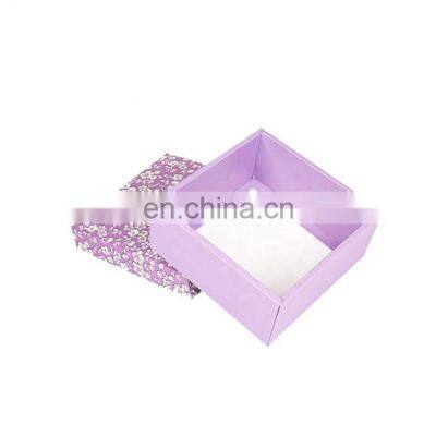 Elegant Purple 350g Cardboard Paper Box Customized Logo Foldable Box for Birthday Gift Box photo-4