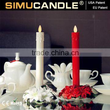 christmas decorative taper candles with real dancing flame and timer