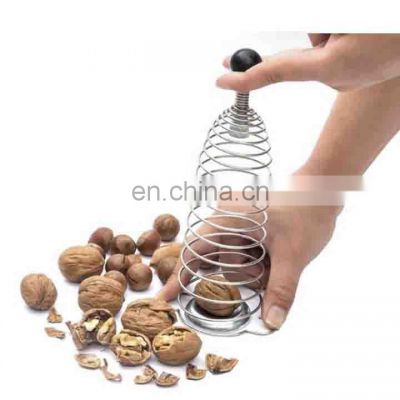 Spiral Spring Stainless Steel Manual Nut Cracker Sheller Walnut Nutcracker Kitchen Tools