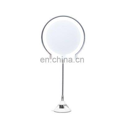 LED Bathroom Wall Mounted Mirror With Suction Cup 360 Rotating Cosmetic Mirror