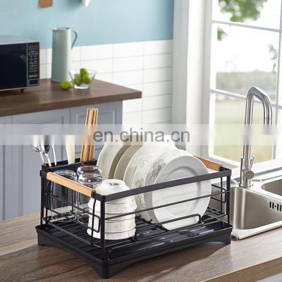 Stainless Steel Dish Rack Bamboo Kitchen Unique Sink Rack Dishes Rack Storage Cover