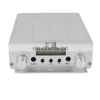 ST-15B PLL FM Radio Broadcast Station Stereo 76MHz-108MHz 15W FM Broadcast Transmitter with BNC Interface