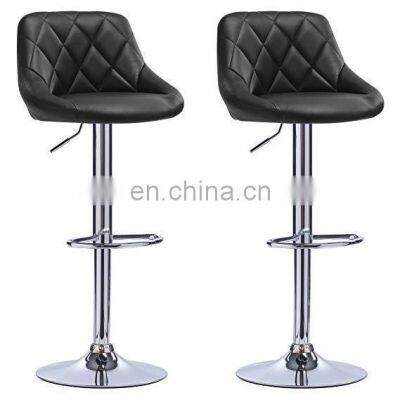 luxury adjustable height nordic modern iron metal leather swivel high breakfast bar stools bar chairs  for kitchen